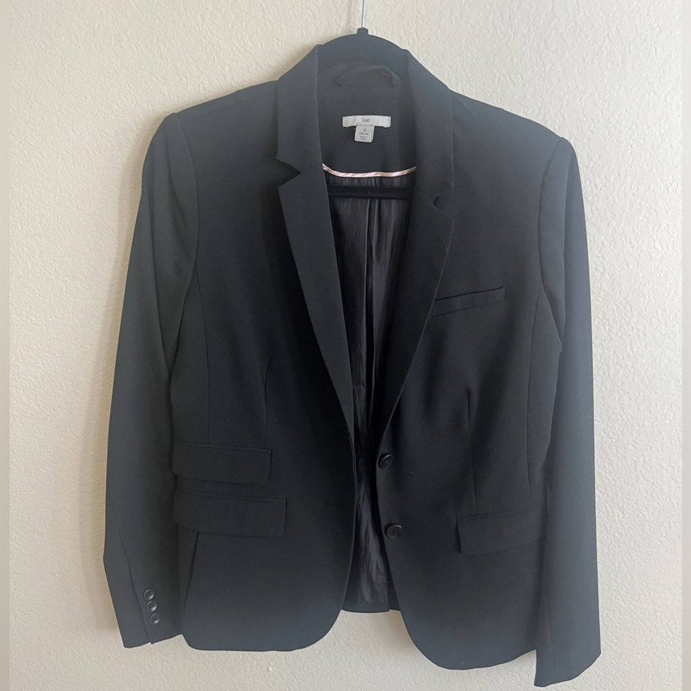 Gap Blazer Black Button Jacket size 4 with stretch